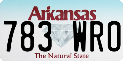AR license plate 783WRO