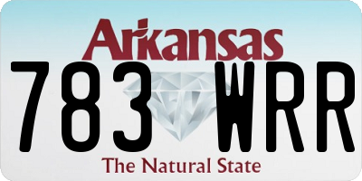 AR license plate 783WRR