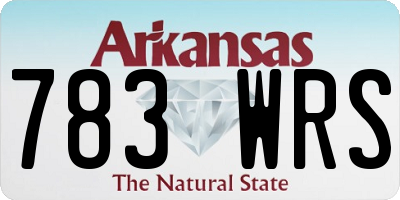 AR license plate 783WRS
