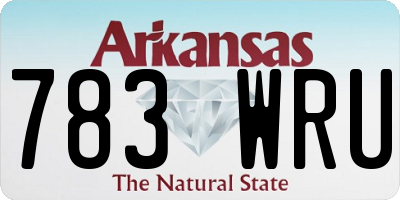 AR license plate 783WRU