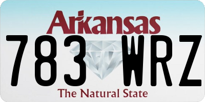AR license plate 783WRZ