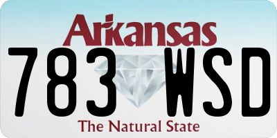 AR license plate 783WSD