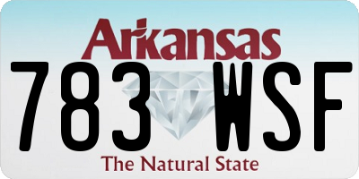 AR license plate 783WSF