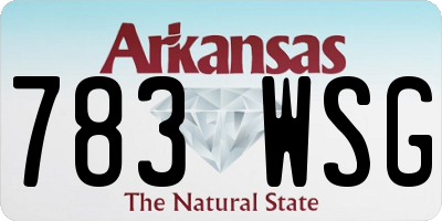 AR license plate 783WSG