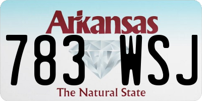 AR license plate 783WSJ