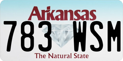 AR license plate 783WSM