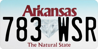 AR license plate 783WSR