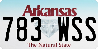 AR license plate 783WSS
