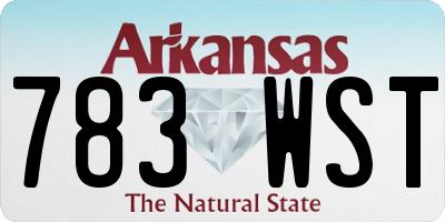 AR license plate 783WST
