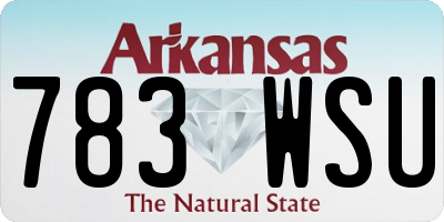 AR license plate 783WSU