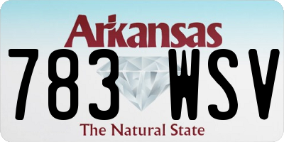 AR license plate 783WSV