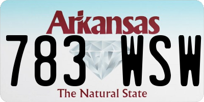 AR license plate 783WSW