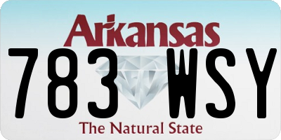AR license plate 783WSY