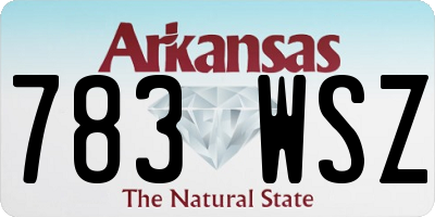 AR license plate 783WSZ