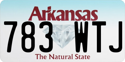 AR license plate 783WTJ