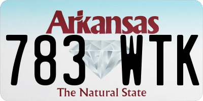 AR license plate 783WTK