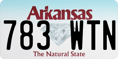 AR license plate 783WTN