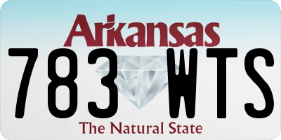 AR license plate 783WTS