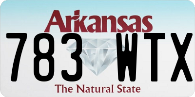 AR license plate 783WTX