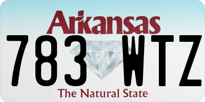 AR license plate 783WTZ