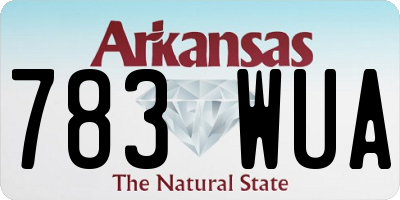 AR license plate 783WUA