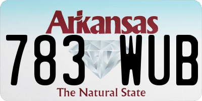 AR license plate 783WUB