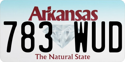 AR license plate 783WUD