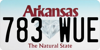 AR license plate 783WUE
