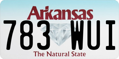 AR license plate 783WUI