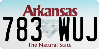 AR license plate 783WUJ