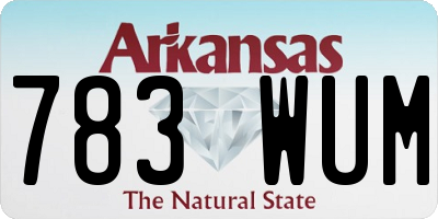AR license plate 783WUM