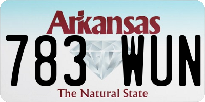 AR license plate 783WUN
