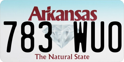 AR license plate 783WUO