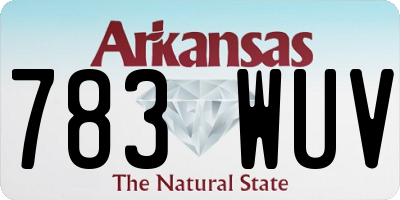 AR license plate 783WUV