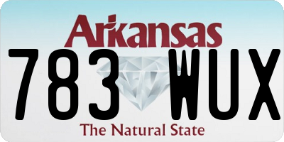 AR license plate 783WUX