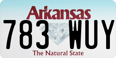 AR license plate 783WUY