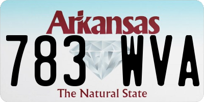 AR license plate 783WVA