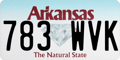 AR license plate 783WVK