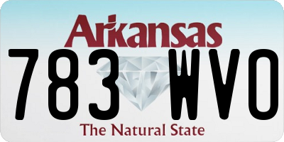 AR license plate 783WVO