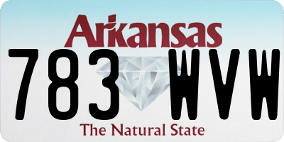 AR license plate 783WVW