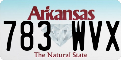 AR license plate 783WVX