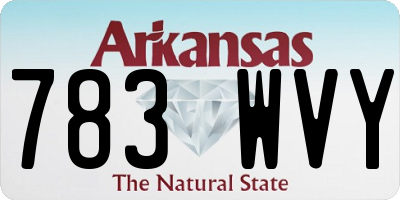 AR license plate 783WVY