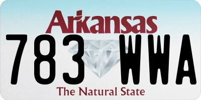 AR license plate 783WWA
