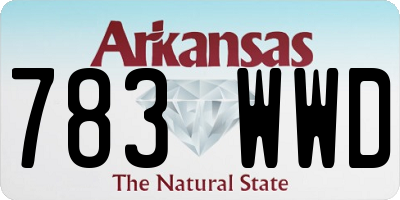 AR license plate 783WWD