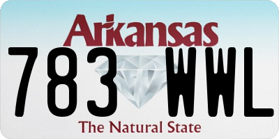 AR license plate 783WWL