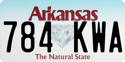 AR license plate 784KWA