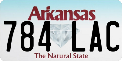 AR license plate 784LAC