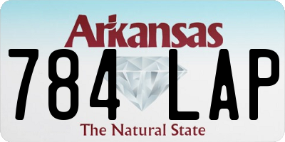 AR license plate 784LAP