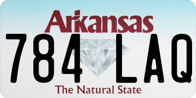 AR license plate 784LAQ