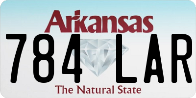 AR license plate 784LAR